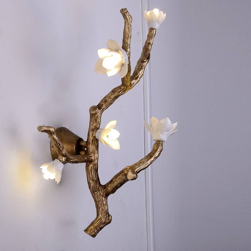 European creative led bronze Marble antique wall lamp  chandelier  indoor lighting bedroom  hanging  bedside reading  lamps