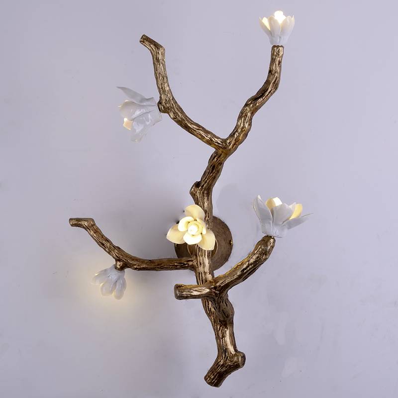 European creative led bronze Marble antique wall lamp  chandelier  indoor lighting bedroom  hanging  bedside reading  lamps