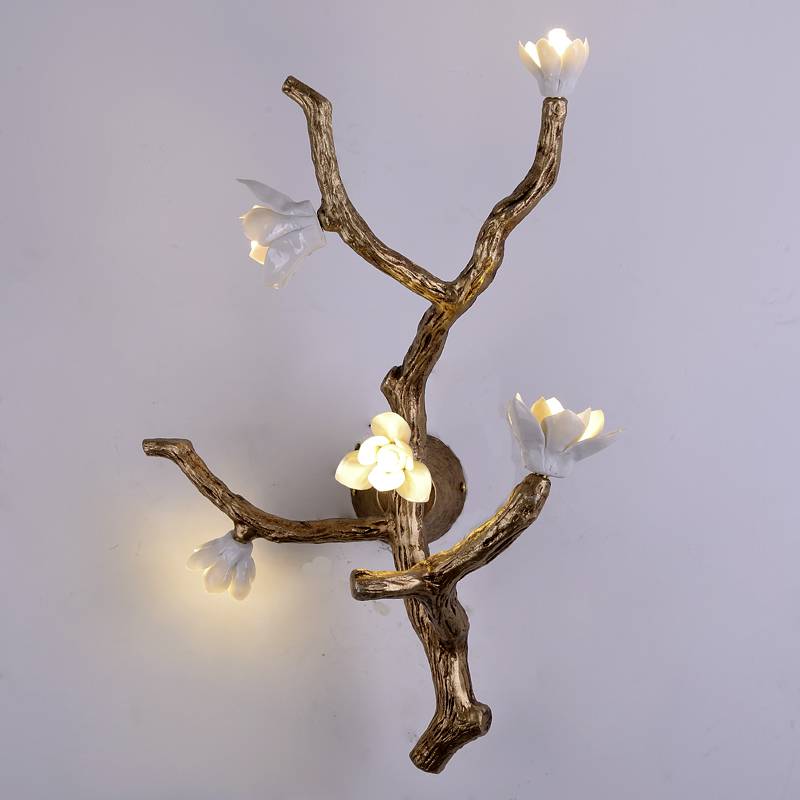 European creative led bronze Marble antique wall lamp  chandelier  indoor lighting bedroom  hanging  bedside reading  lamps