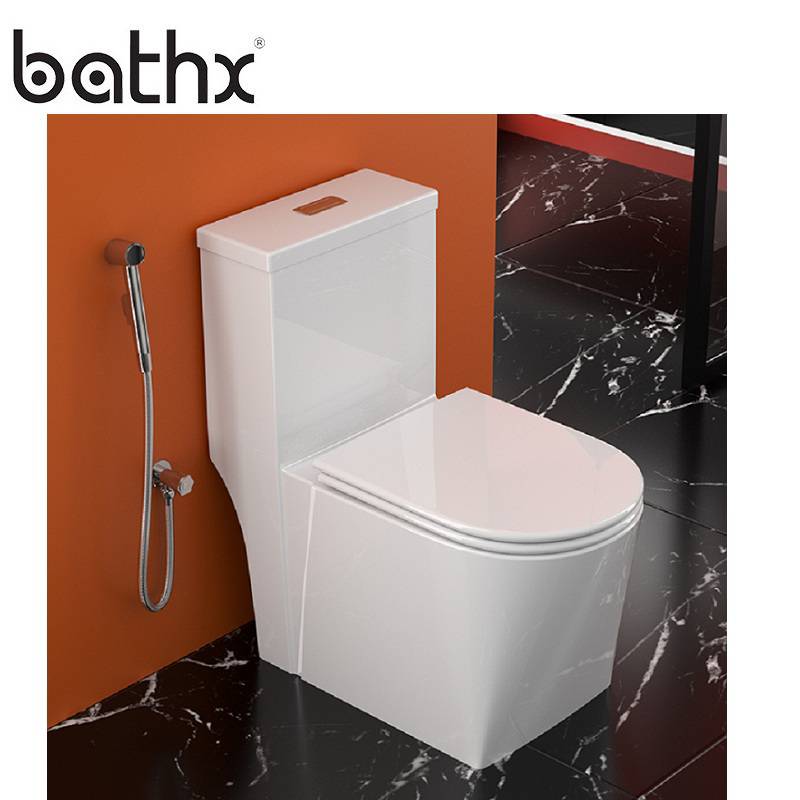 High Cost-Effective Sanitary Ware One Piece Porcelain Siphon Flushing S-Trap 300mm Ceramic Bathroom Toilet