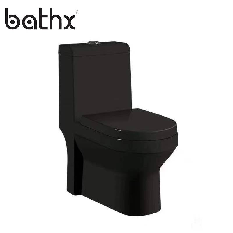 Siphonic Flushing Nightstool for Bathroom Commode Sanitary Ware Black Toilet