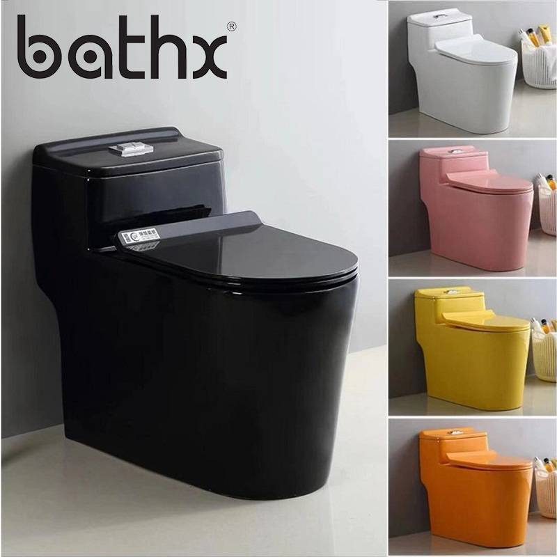 Foshan Sanitary Ware Custom Siphonic Flushing One Piece Water Closet Black Toilet Bowl with Quality Fitting