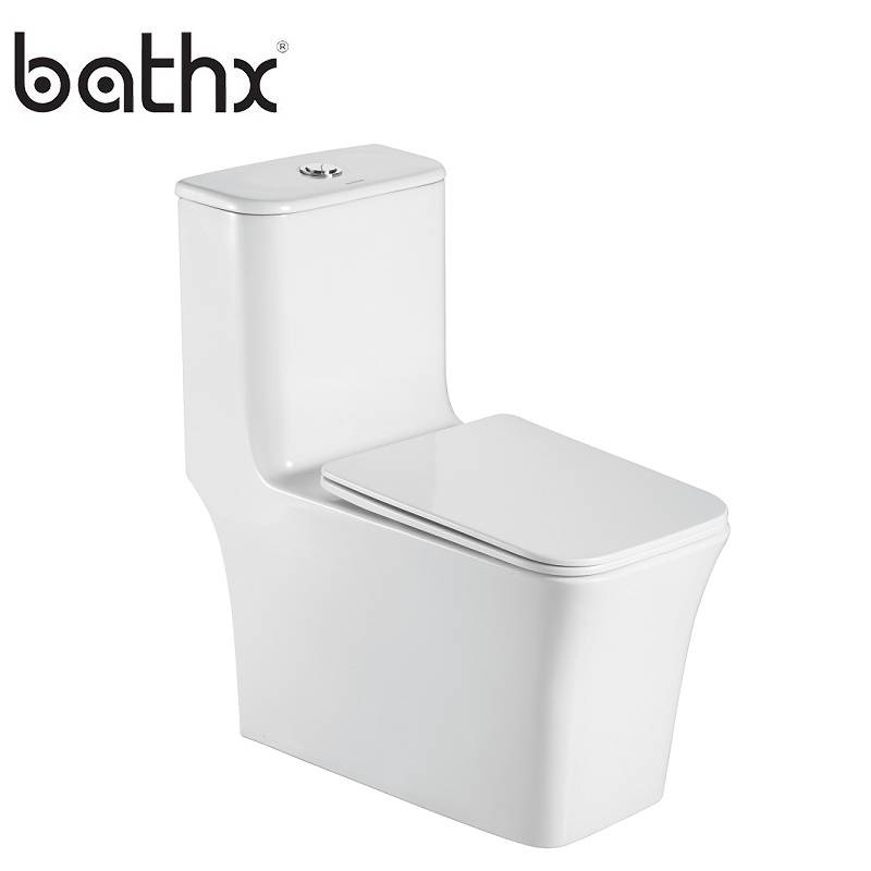 Popular Sanitary Ware Siphonic Toilet Vortex Soft Close Seat Cover Squared Toilet Bowl with Quality Fitting