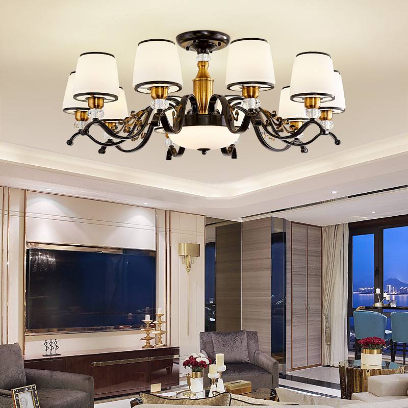 Modern Luxury Round Ceiling Mounted Lighting Pendant Lights Crystal Chandelier