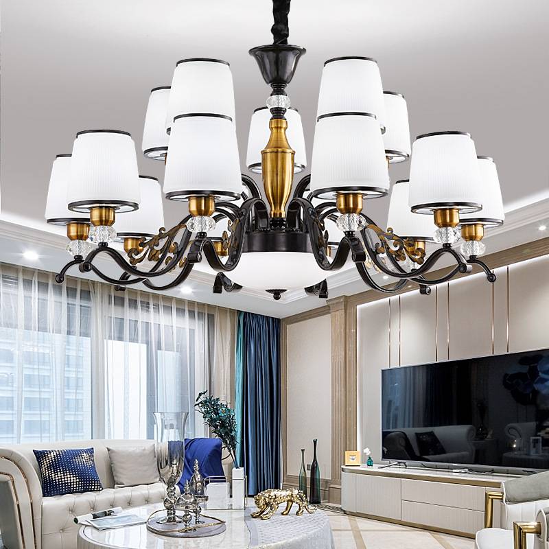 Modern Luxury Round Ceiling Mounted Lighting Pendant Lights Crystal Chandelier