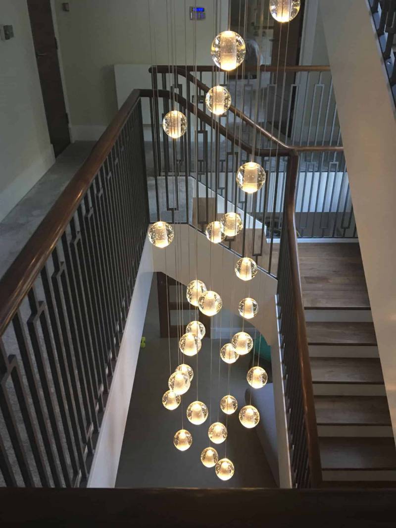 Custom Large Project Hotel Villa Decoration Long Crystal Stairwell Chandelier Luxury High Ceilling LED Hanging Pendant Lamp