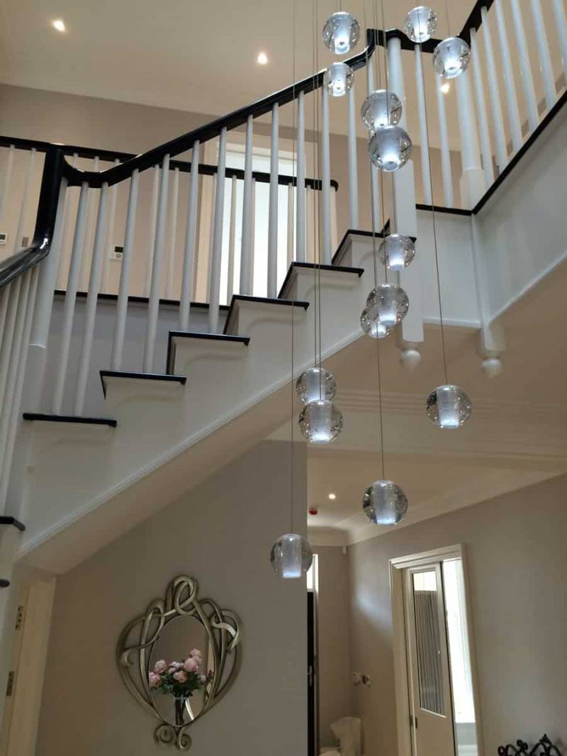 Custom Large Project Hotel Villa Decoration Long Crystal Stairwell Chandelier Luxury High Ceilling LED Hanging Pendant Lamp