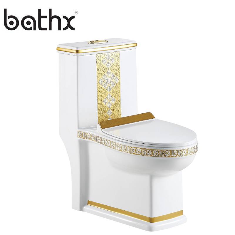 Modern Style Sanitary Ware Ceramic One Piece Siphon Flushing S-Trap Bathroom Toilet