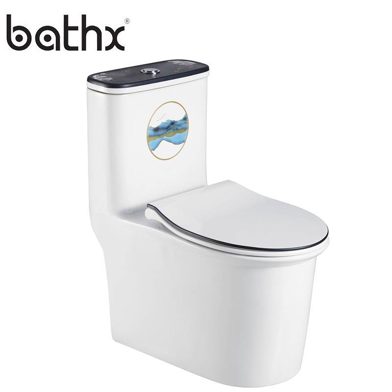 New Super Swirling Flushing Sanitary Ware Oval Shape Porcelain Ceramic Bathroom One Piece Wc Toilet