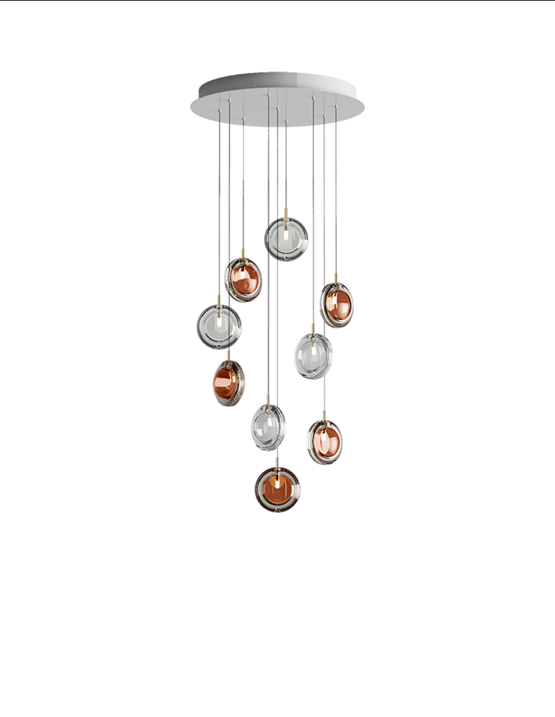 Custom High Ceilling Villa Staircase LED Lighting Long Hanging Lamp Decoration chandelier Lights Commercial Hall Pendant Light