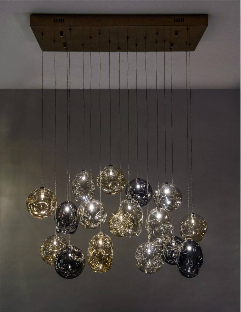 Customized Glass Ball LED Pendant Lights Loft Drop Chandelier Staircase Hight Ceilling  Large Hotel Luxury Large Hanging Light