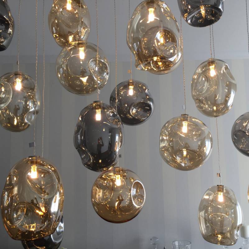 Customized Glass Ball LED Pendant Lights Loft Drop Chandelier Staircase Hight Ceilling  Large Hotel Luxury Large Hanging Light