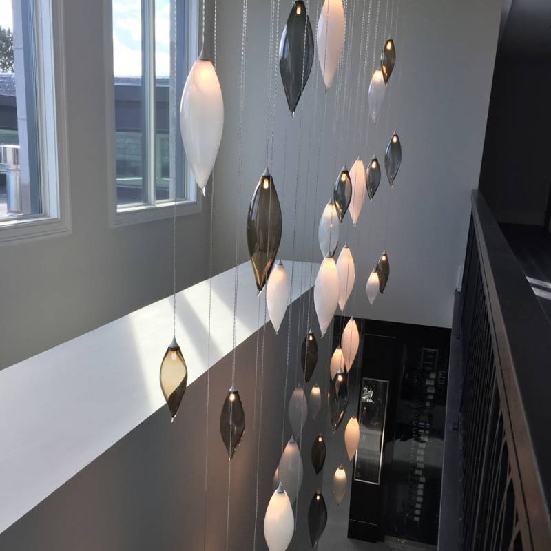 Custom Made Villa Stairs LED Lighting Long Hanging Lamp Decoration chandelier Dimmable Led Lights Commercial Hall Pendant Light