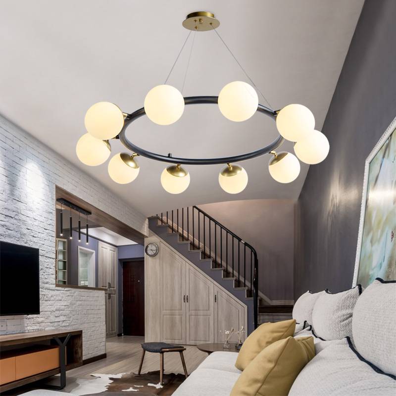 2019 New Art Deco Antique Vintage Led Chandelier Industrial Style Globe Glass pendant lamp Modern classic hotel ceiling lighting