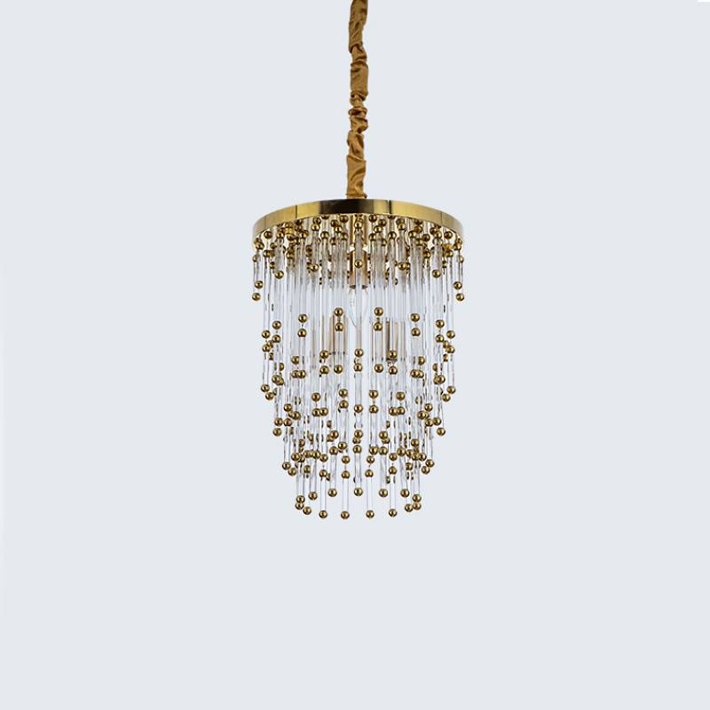 Customized Crystal Chandelier Modern hotel Custom crystal Pendant lamp gold hanging lamp for decoration in zhongshan China