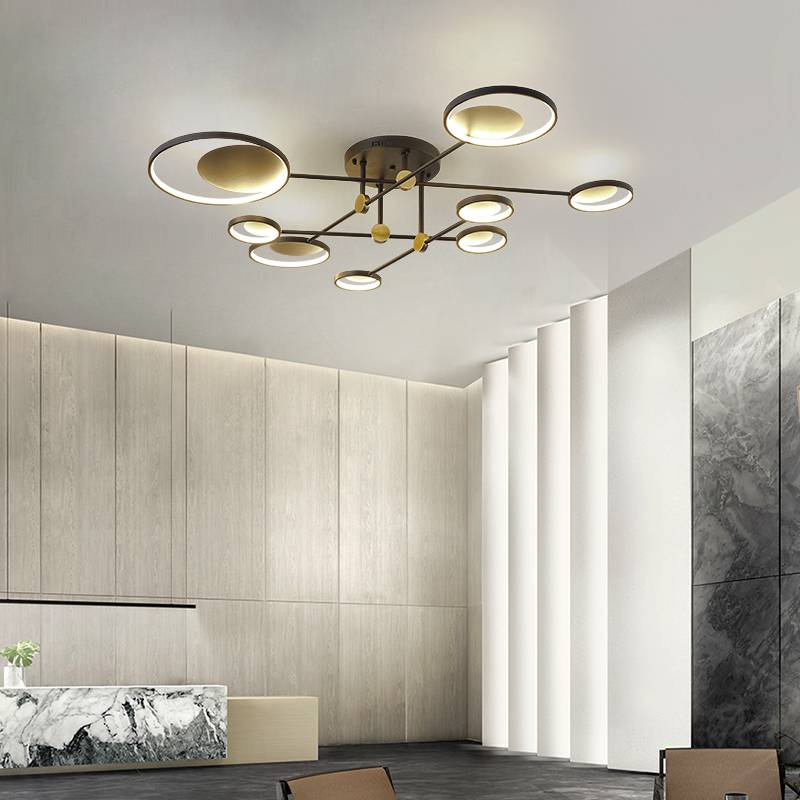 Guzhen  factory direct sale Modern style LED black Branched led chandelier aluminium surface mounted led ceilling lighting