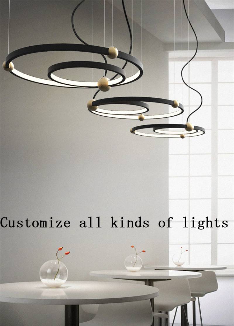 Fashion new LED Multi-circular chandelier Bedroom Restaurant Acrylic Circle LED Pendant Lighting for hotel house living room