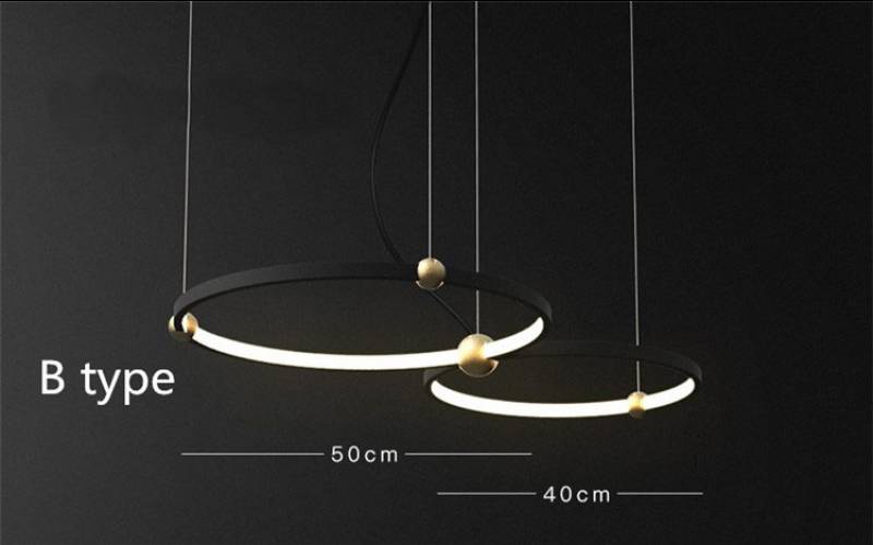 Fashion new LED Multi-circular chandelier Bedroom Restaurant Acrylic Circle LED Pendant Lighting for hotel house living room