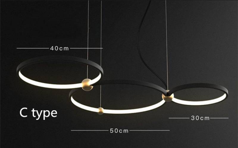 Fashion new LED Multi-circular chandelier Bedroom Restaurant Acrylic Circle LED Pendant Lighting for hotel house living room