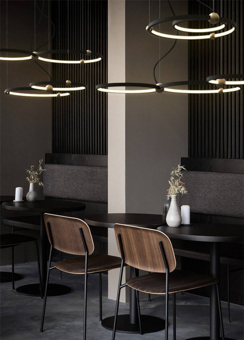 Fashion new LED Multi-circular chandelier Bedroom Restaurant Acrylic Circle LED Pendant Lighting for hotel house living room