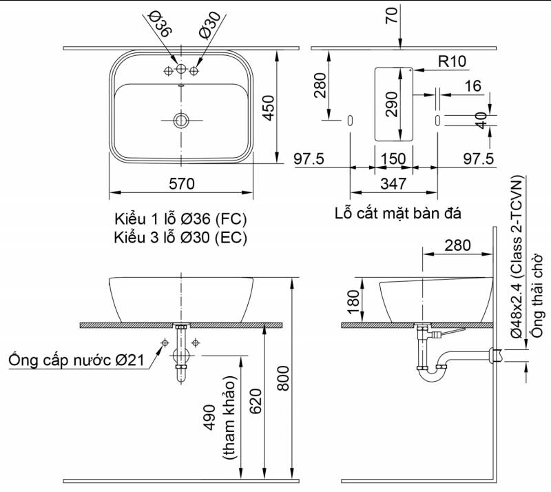 thong so kich thuoc chau rua lavabo inax l 296v