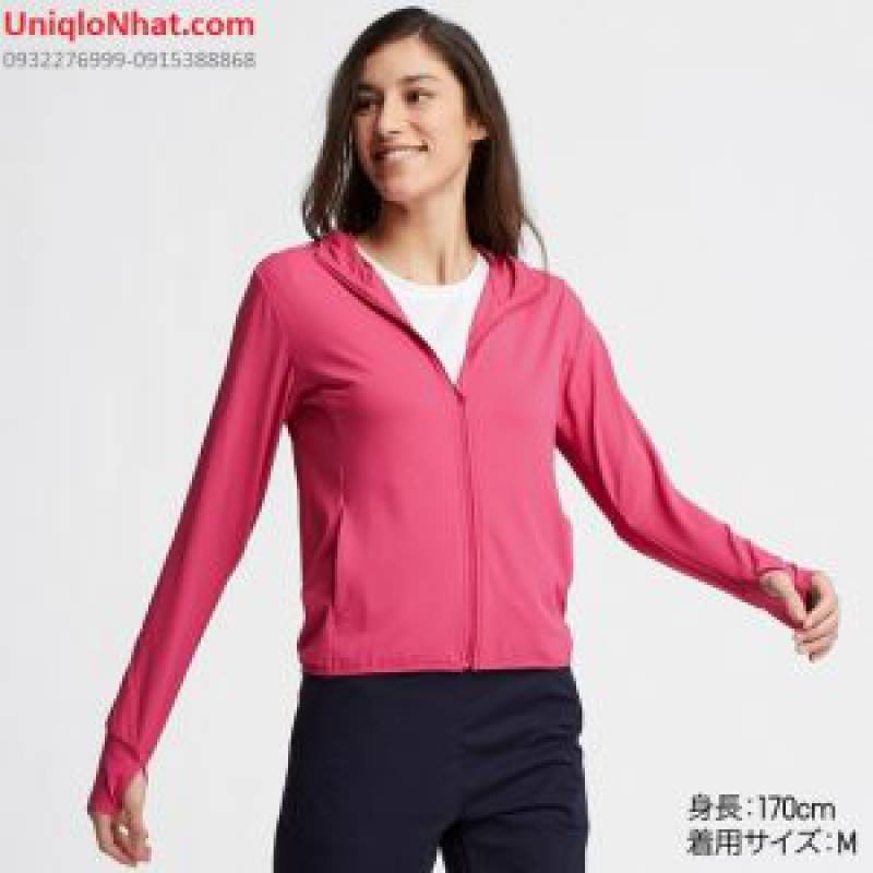 Áo chống nắng Uniqlo 2019 thun lạnh mầu hồng đậm