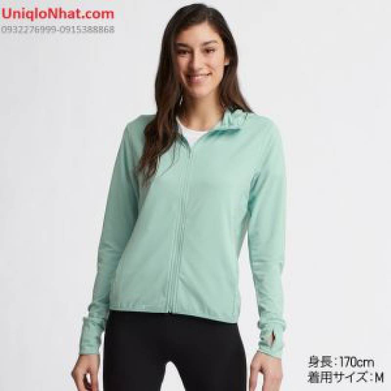 Áo chống nắng Uniqlo 2019 thun lạnh mầu xanh ngọc