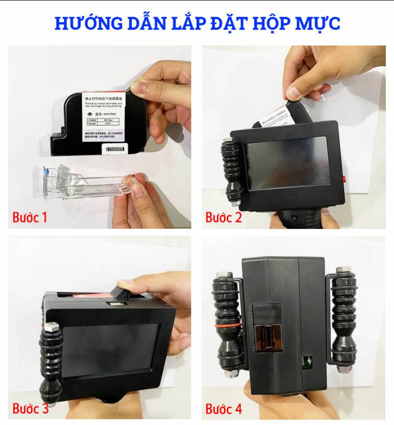 lắp đặt hộp mực máy in date D10