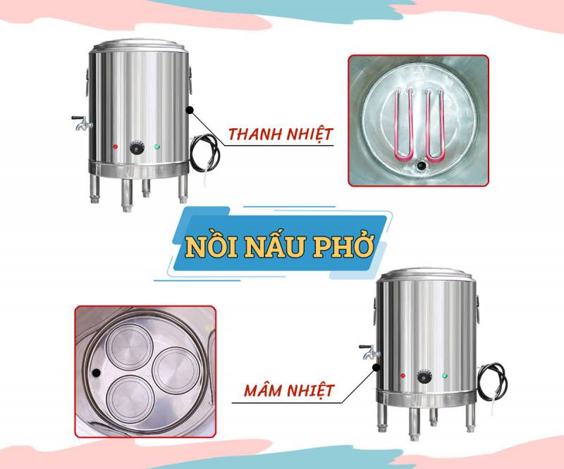 nồi nấu phở mâm nhiệt, thanh nhiệt 