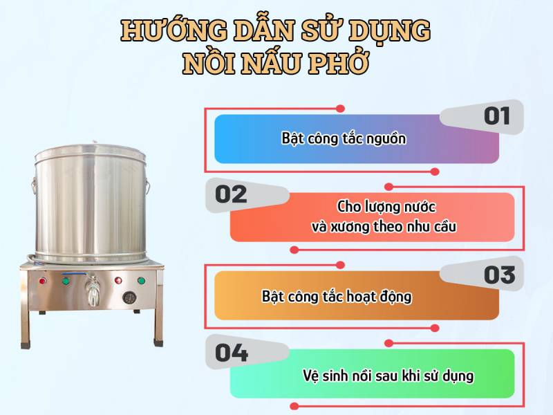 hướng dẫn sử dụng nồi nấu phở điện 