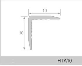 Thông số mặt cắt nẹp trang trí nhôm góc ngoài V 10mmx10mm