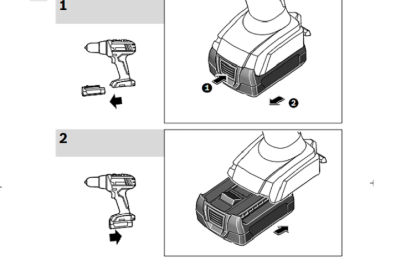 Hướng dẫn tháo lắp pin cho máy GSR 180 LI