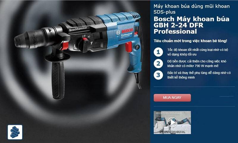 Đặc điểm nổi bật của Bosch GBH 2-24 DFR