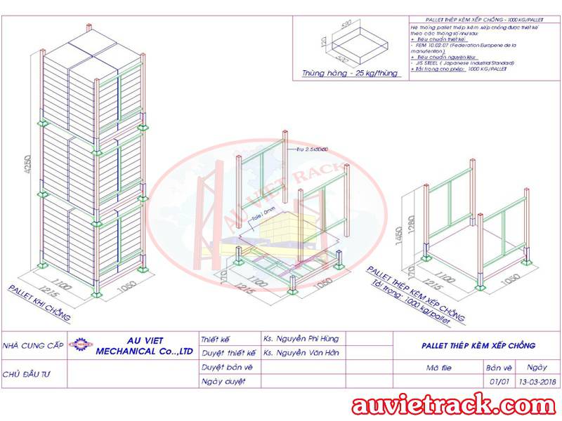 pallet sắt xếp chồng