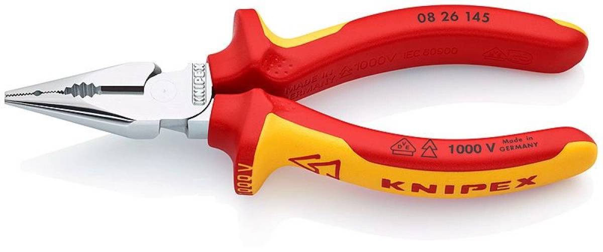 Kìm Đa Năng Mũi Thon Knipex 08 26 145 Lưỡi Cắt 61 HRC Cách điện 1000 Volt