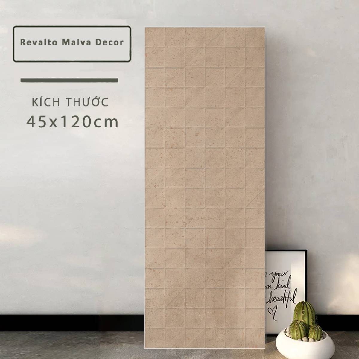 Đặc điểm của Gạch ốp tường Ấn Độ men Matt 450x1200mm Revalto Malva Decor