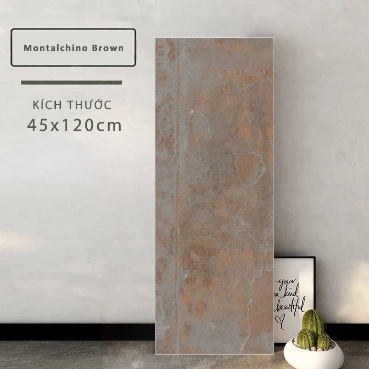 Đặc điểm của Gạch ốp tường Ấn Độ men Matt 450x1200mm Montalchino Brown