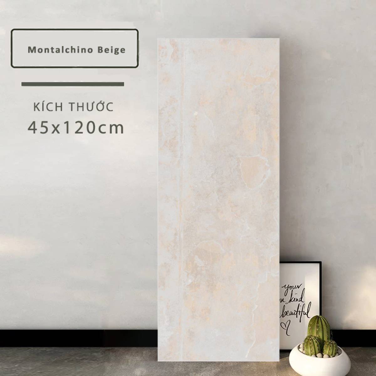 Đặc điểm của Gạch ốp tường Ấn Độ men Matt 450x1200mm Montalchino Beige