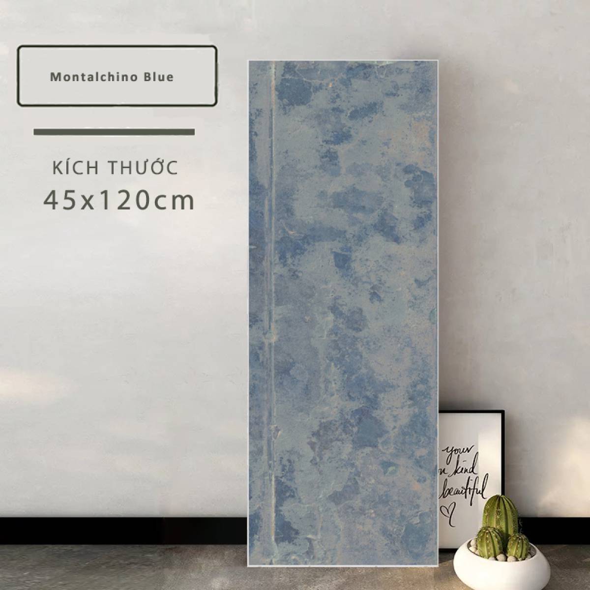 Đặc điểm của Gạch ốp tường Ấn Độ men Matt 450x1200mm Montalchino Blue