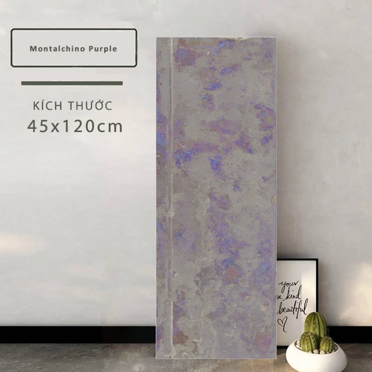 Đặc điểm của Gạch ốp tường Ấn Độ men Matt 450x1200mm Montalchino Purple