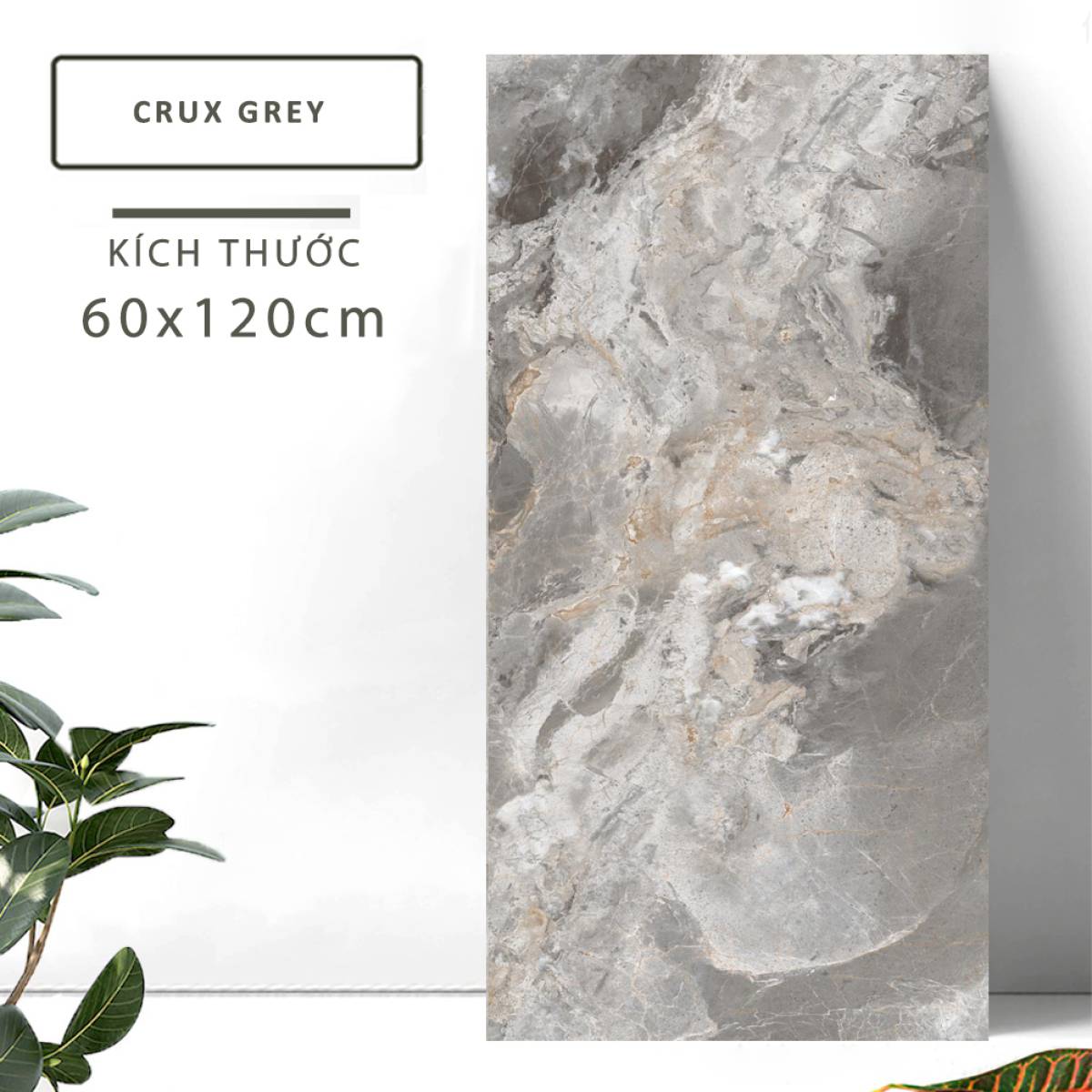 Đặc điểm của Gạch lát nền Ấn Độ men bóng 600x1200mm CRUX GREY