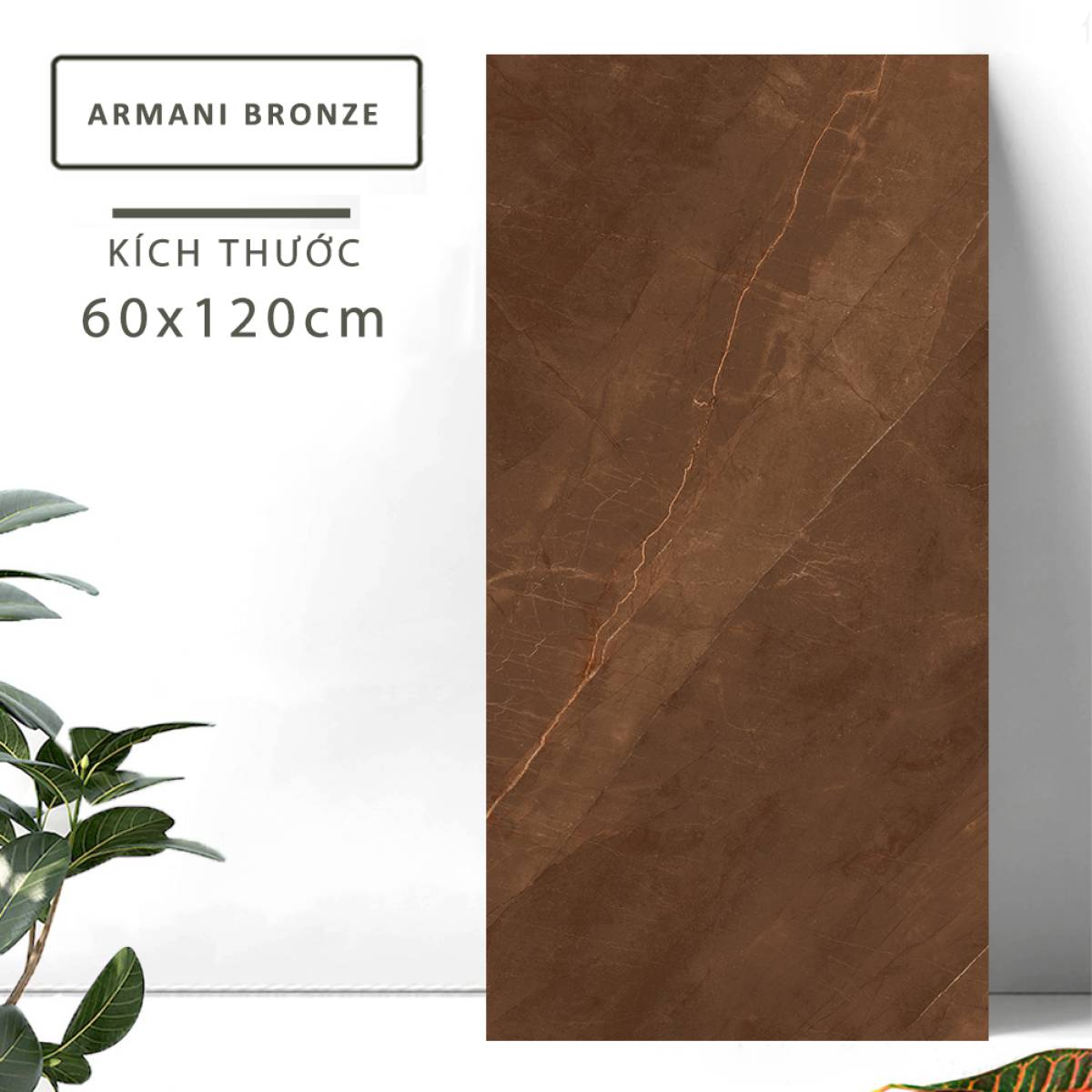 Đặc điểm của Gạch lát nền khổ lớn Ấn Độ men bóng cao 600x1200mm ARMANI BRONZE