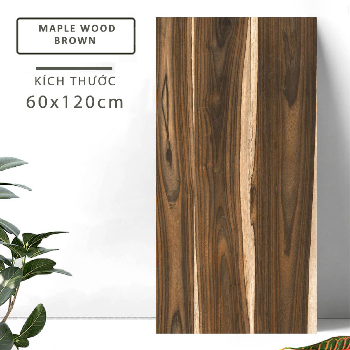 Đặc điểm của Gạch khổ lớn Ấn Độ giả gỗ 600x1200mm MAPLE WOOD BROWN