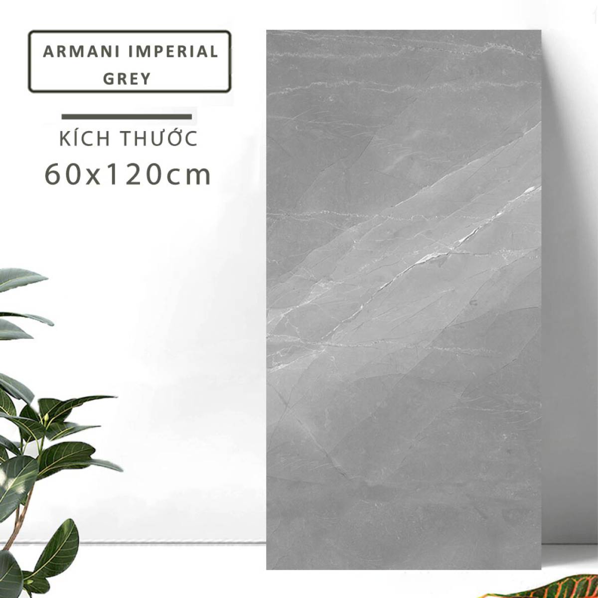 Đặc điểm của Gạch khổ lớn Ấn Độ men bóng 600x1200mm ARMANI IMPERIAL GREY