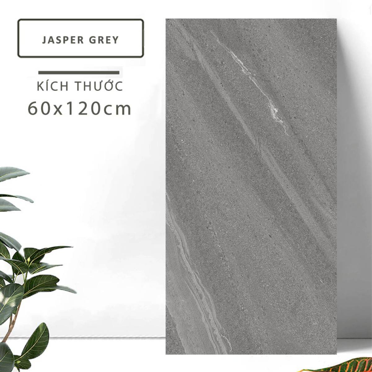 Đặc điểm của Gạch khổ lớn Ấn Độ men bóng 600x1200mm JASPER GREY