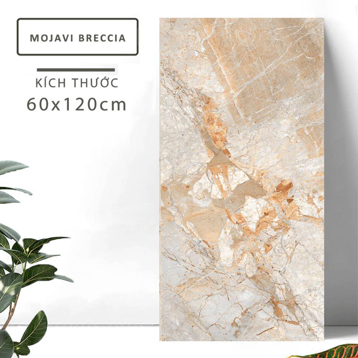 Đặc điểm của Gạch khổ lớn Ấn Độ men bóng 600x1200mm MOJAVI BRECCIA