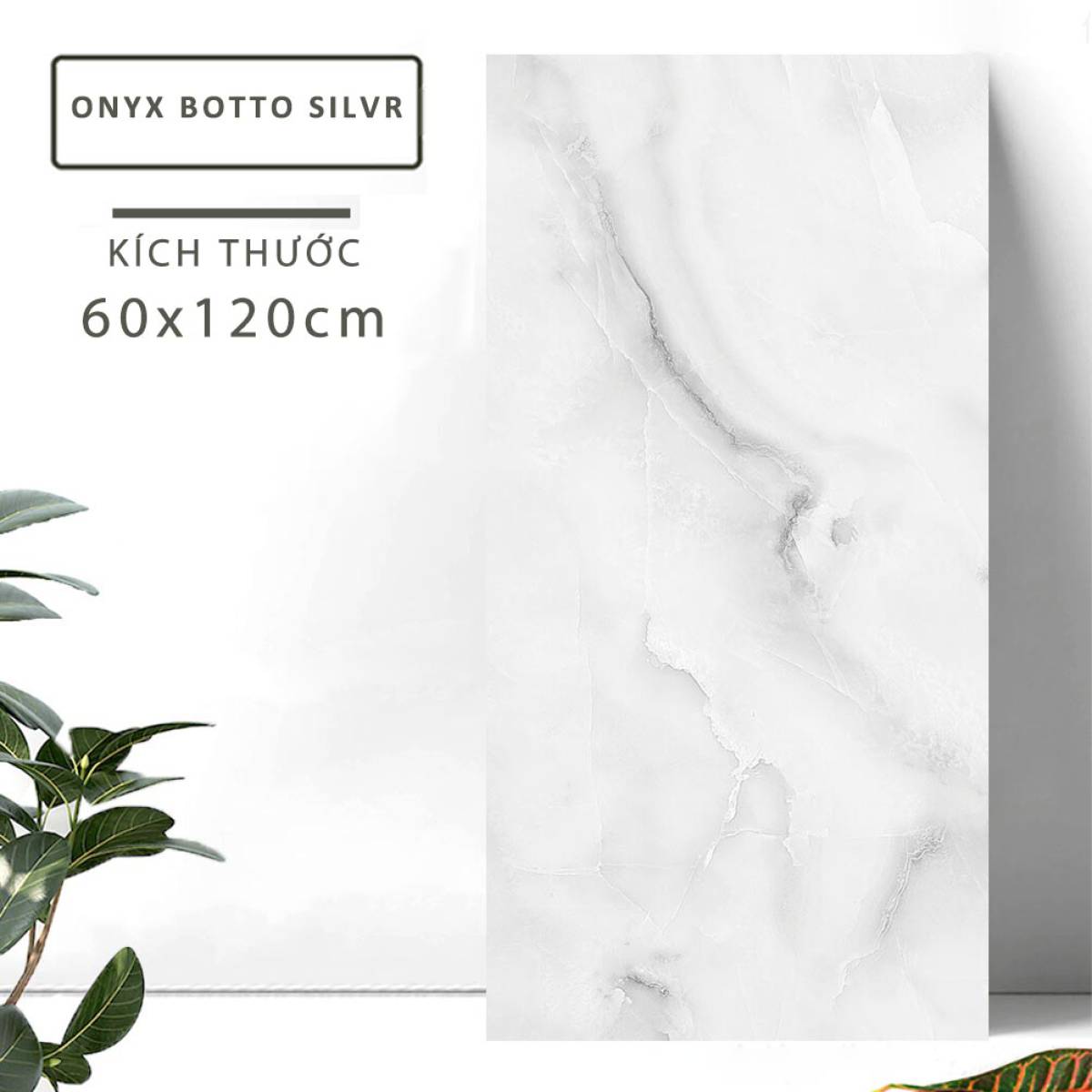 Đặc điểm của Gạch khổ lớn Ấn Độ men bóng 600x1200mm ONYX BOTTO SILVR