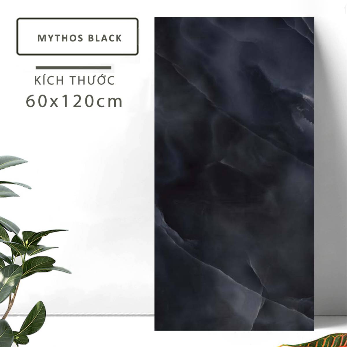 Đặc điểm của Gạch khổ lớn Ấn Độ men bóng 600x1200mm MYTHOS BLACK