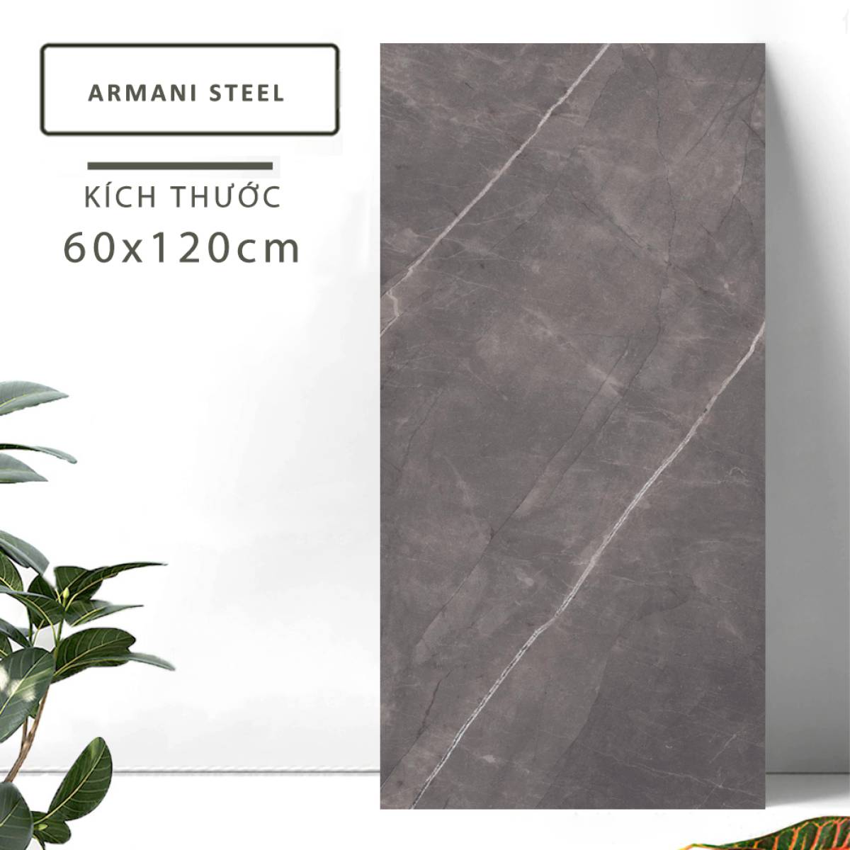 Sản phẩm gạch khổ lớn men bóng Nessa Ấn Độ 600x1200mm ARMANI STEEL