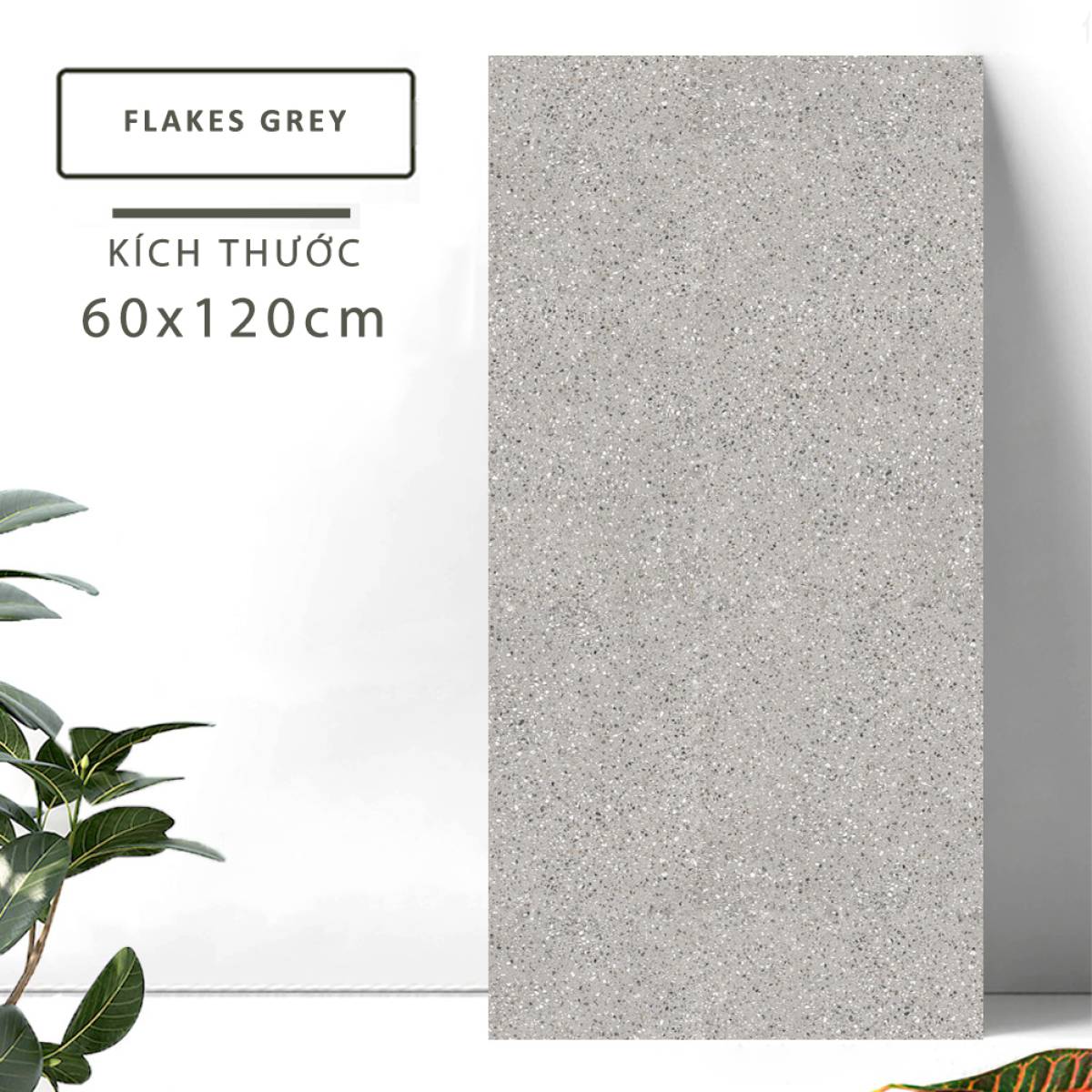 Sản phẩm gạch khổ lớn men matt Nessa Ấn Độ 600x1200mm FLAKES GREY